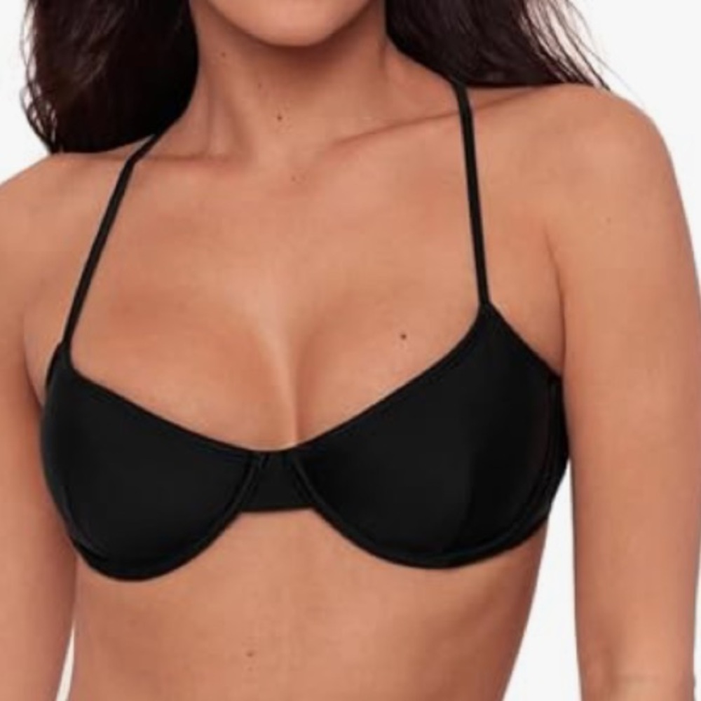 Cabana del Sol Black Bra-like Bikini Top Large